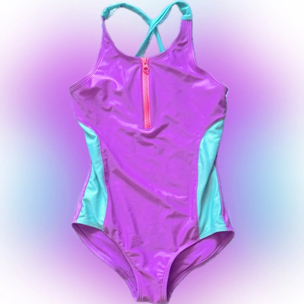 🩷 5 for $25 sale Purple‎ & turquoise, Cat & Jack one piece-kid LG